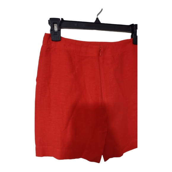 Banana Republic 00P Orange Sailor Pocket Linen Mini Skirt Nautical Button Detail - Picture 6 of 11